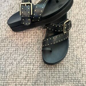 Black Studded Sandals